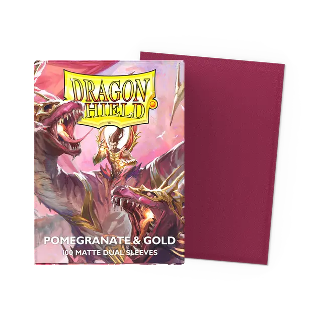 Dragon Shield Matte Dual Sleeve - Pomegranate-Gold 100ct