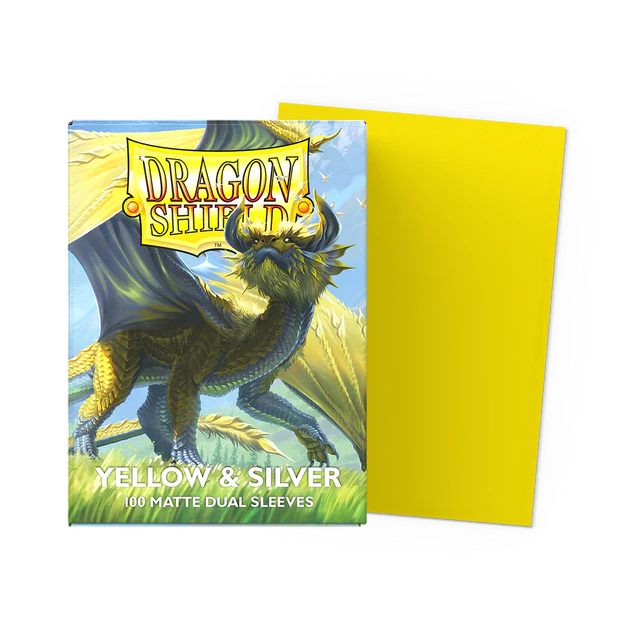 Dragon Shield Matte Dual Sleeve - Yellow & Silver 100ct