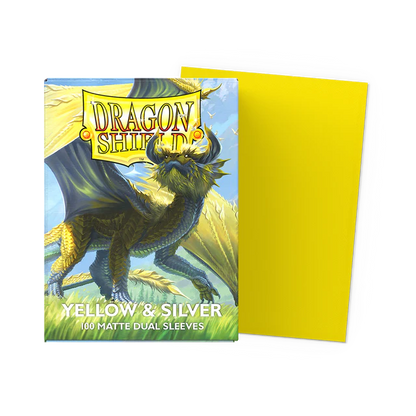 Dragon Shield Matte Dual Sleeve - Yellow & Silver 100ct