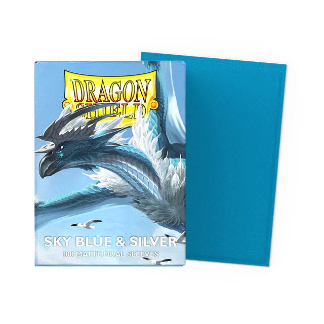 Dragon Shield Matte Dual Sleeve - Sky Blue & Silver 100ct