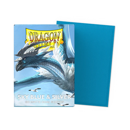 Dragon Shield Matte Dual Sleeve - Sky Blue & Silver 100ct