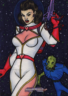 2011 5finity Galaxgals Eradication Kristin Allen Rare Artist Sketch Card Ver. 3