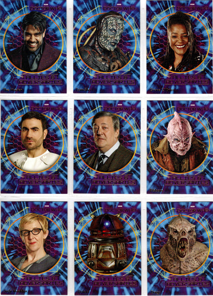 2022 Doctor Who Series 11 & 12 Allies & Adversaries Complete UK Insert Card Set