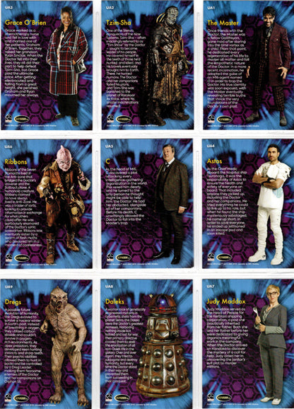 2022 Doctor Who Series 11 & 12 Allies & Adversaries Complete UK Insert Card Set