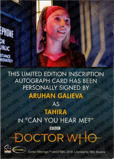 2022 Doctor Who Series 11 & 12 Aruhan Galieva Autograph Inscription Card