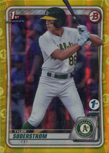 2020 Bowman 1st Edition Yellow Border Parallel Card BD119 Tyler Soderstrom 50/75