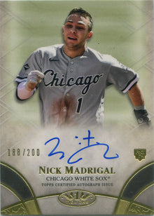 Topps Tier One Baseball 2021 Break Out Auto Card BOA-NM Nick Madrigal 188/200