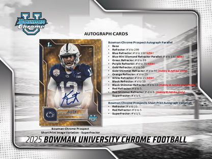2025 Topps Bowman Chrome University Football HTA Jumbo Box