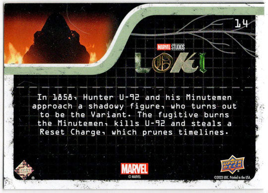 2023 Upper Deck Marvel Loki Yellow Parallel Base Card 14 A Fugitive Variant /225