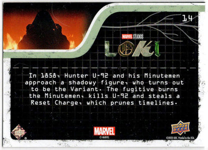 2023 Upper Deck Marvel Loki Yellow Parallel Base Card 14 A Fugitive Variant /225