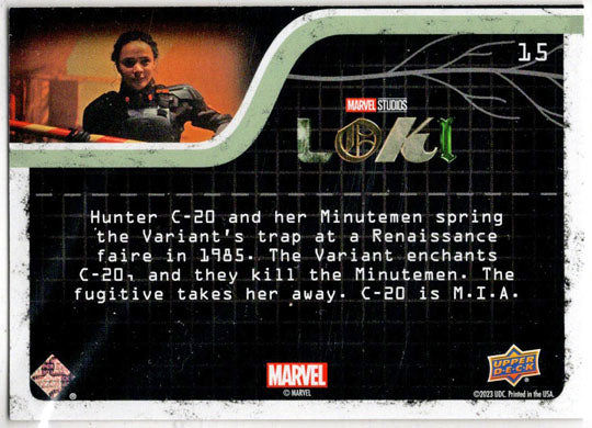 2023 Upper Deck Marvel Loki Miss Minutes Parallel Base Card 15 Hunter C-20 /99