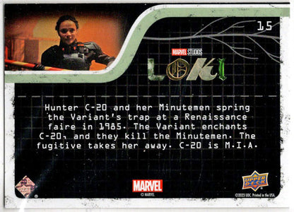 2023 Upper Deck Marvel Loki Miss Minutes Parallel Base Card 15 Hunter C-20 /99