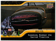 2023 Upper Deck Marvel Loki Yellow Parallel Base Card 26 Somebody Bombed... /225