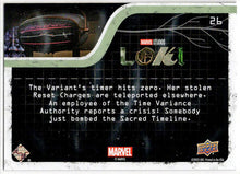 2023 Upper Deck Marvel Loki Yellow Parallel Base Card 26 Somebody Bombed... /225