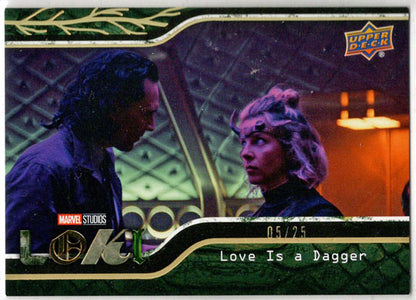 2023 Upper Deck Marvel Loki Alligator Parallel Base Card 36 Love Is A Dagger /25