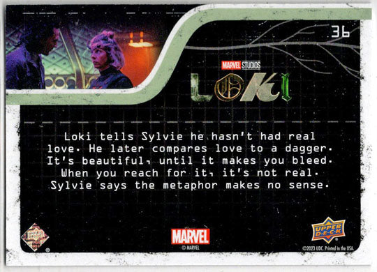 2023 Upper Deck Marvel Loki Alligator Parallel Base Card 36 Love Is A Dagger /25