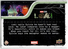 2023 Upper Deck Marvel Loki Alligator Parallel Base Card 36 Love Is A Dagger /25