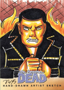 Walking Dead Comic Series Two Sketch Card by Mary Bellamy of Negan