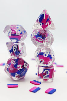 Foam Brain RPG Dice Set: Pride - Bisexual Flag