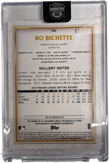 2020 Topps Gallery Industry Conference Bo Bichette RC Autograph 05/50