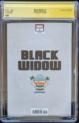 Black Widow #1 (2020) Diamond Variant Graded CGC 9.6 Signed By Adam Hughes