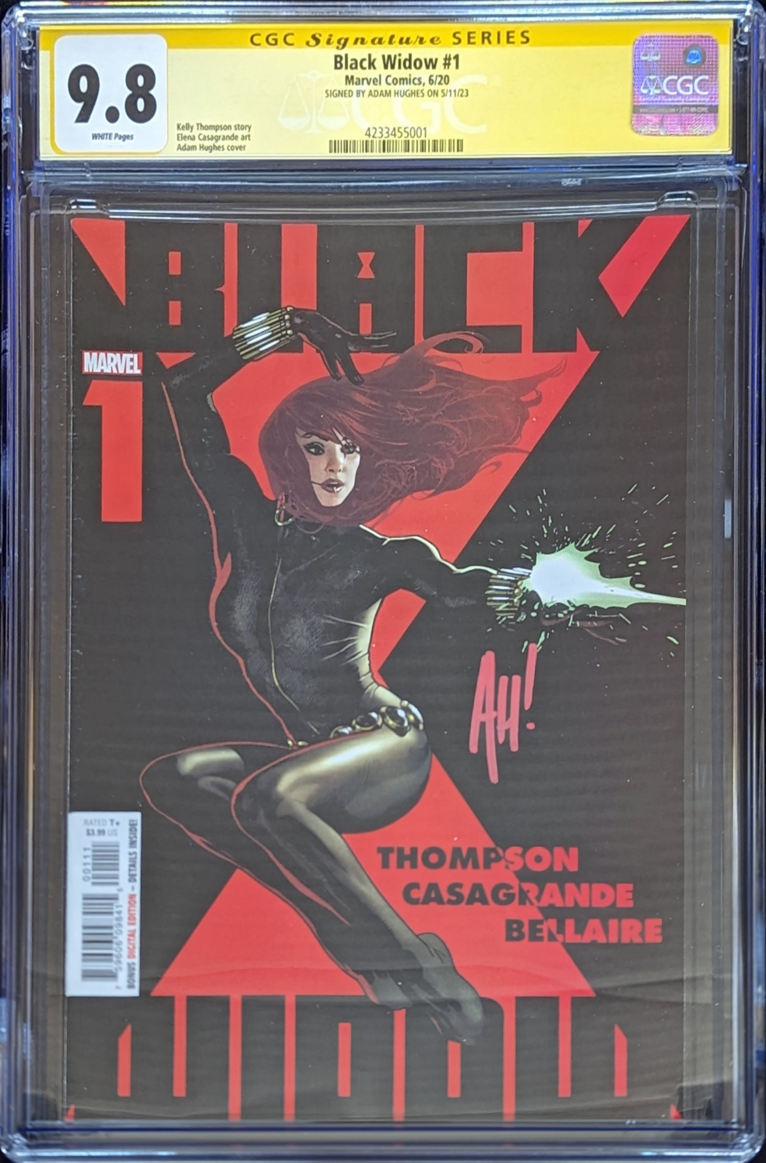 Black Widow #1 (2020) Graded CGC 9.8 Signed By Adam Hughes