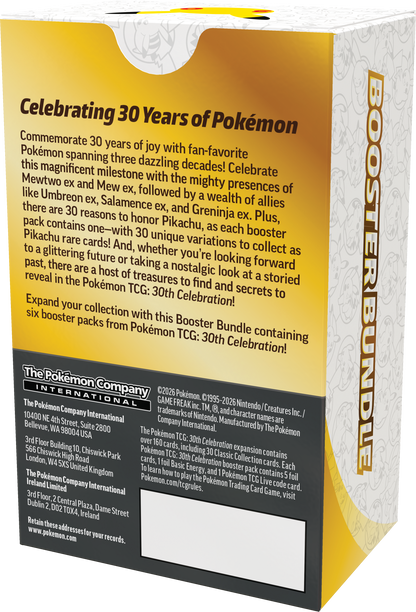 Pokemon Mega Evolution ME30: 30th Celebration Booster Bundle Box