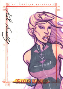 Justice League Archives Sketch Card by Kate Bradley of Huntress