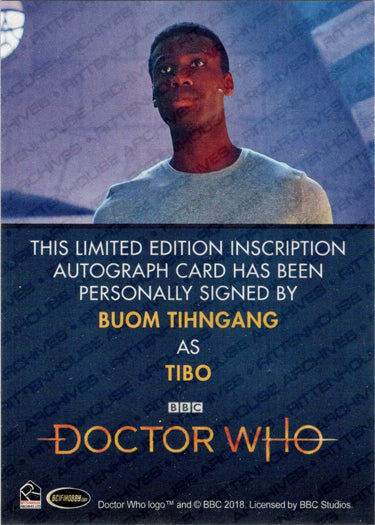 2022 Doctor Who Series 11 & 12 Buom Tihngang Autograph Inscription Card