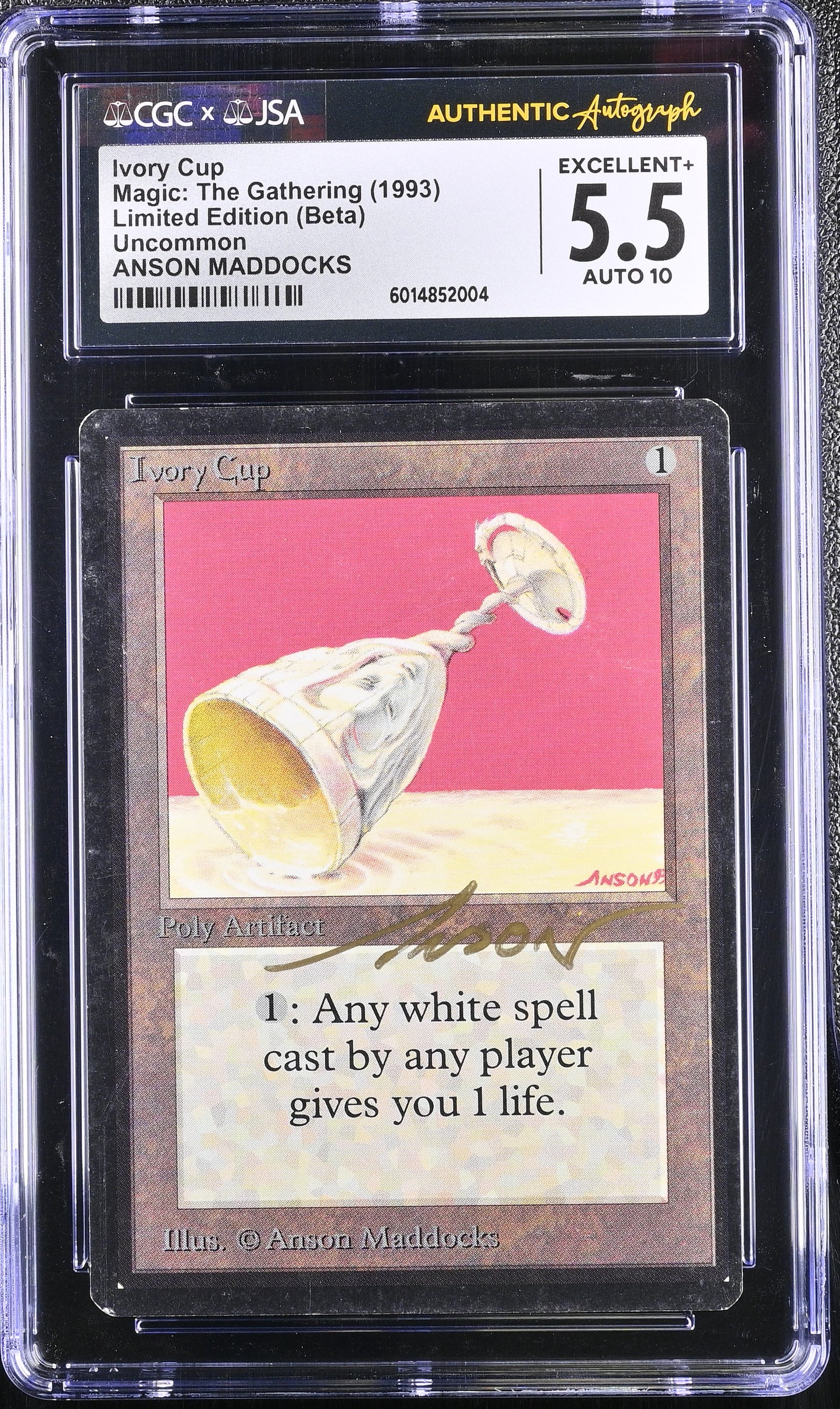 Magic MTG Ivory Cup [Beta Edition] CGC 5.5 EX+ JSA Anson Maddocks Autograph