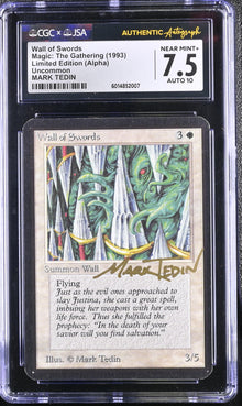 Magic MTG Wall of Swords [Alpha Edition] CGC 7.5 NM+ JSA Mark Tedin Autograph