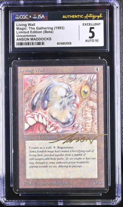Magic MTG Living Wall [Beta Edition] CGC 5 EX JSA Anson Maddocks Autograph