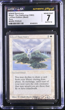 Magic MTG Island Sanctuary [Beta Edition] CGC 7 NM JSA Mark Poole Autograph