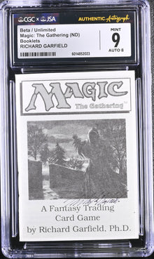 Magic MTG Beta Unlimited Instruction Booklet CGC 9 Mint JSA Richard Garfield Autograph