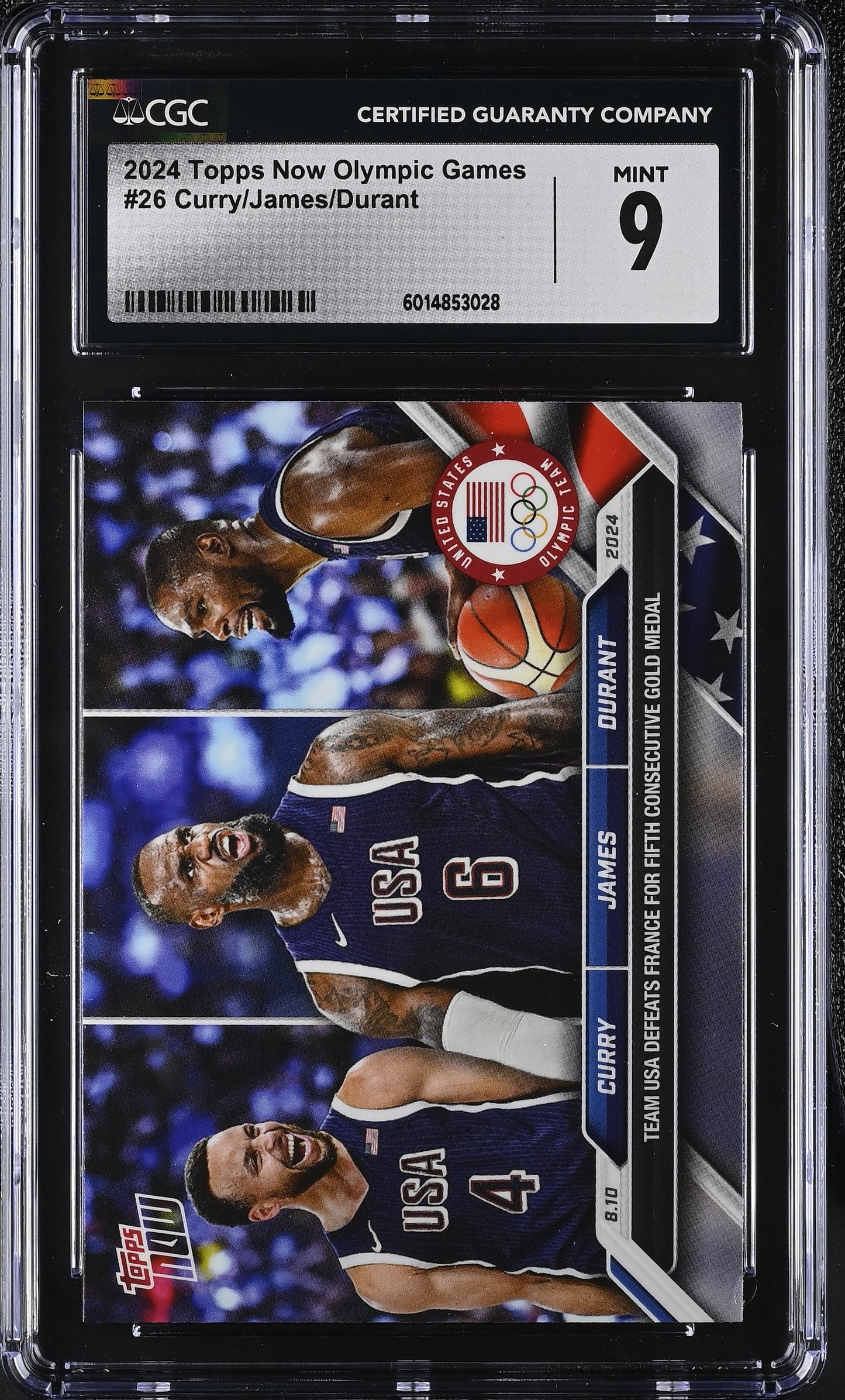 2024 Topps Now Olympic Games Card 26 Curry James Durant CGC 9 Mint