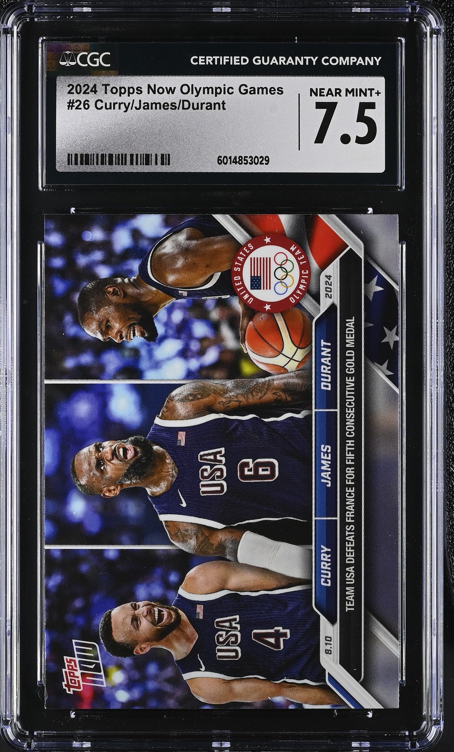 2024 Topps Now Olympic Games Card 26 Curry James Durant CGC 7.5 NM+