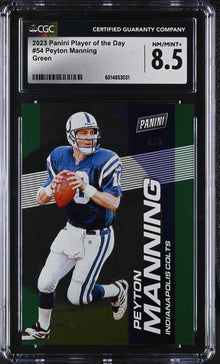 2023 Panini POTD Green Parallel Card 54 Peyton Manning 4/5 CGC 8.5 NM/Mint+