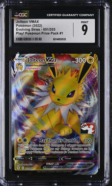 Pokemon Jolteon VMAX (051/203) [Evolving Skies] Prize Pack Promo CGC 9 Mint