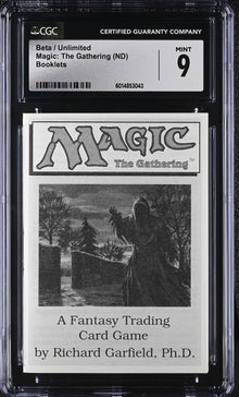 Magic MTG Beta Unlimited Instruction Booklet CGC 9 Mint