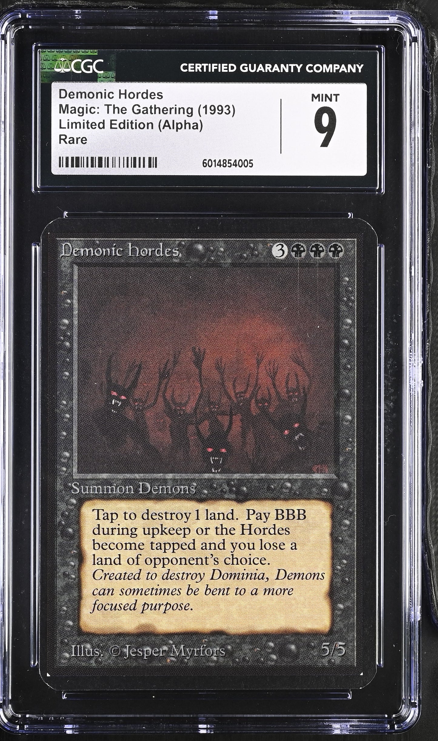 Magic: The Gathering MTG Demonic Hordes [Alpha Edition] Graded CGC 9 Mint