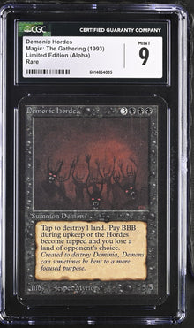 Magic: The Gathering MTG Demonic Hordes [Alpha Edition] Graded CGC 9 Mint