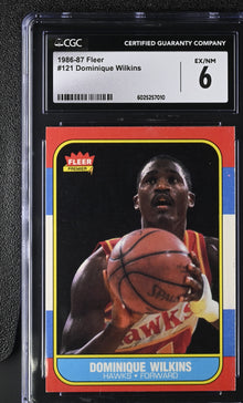 1986-87 Fleer Basketball #121 Dominique Wilkins CGC 6 Ex/NM