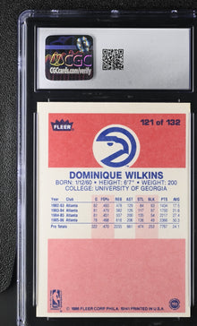 1986-87 Fleer Basketball #121 Dominique Wilkins CGC 6 Ex/NM