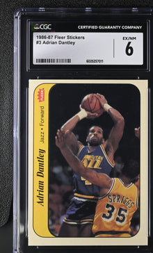 1986-87 Fleer Basketball Stickers #3 Adrian Dantley CGC 6 Ex/NM
