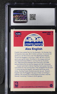 1986-87 Fleer Basketball Stickers #4 Alex English CGC 6 Ex/NM