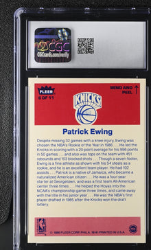 1986-87 Fleer Basketball Stickers #6 Patrick Ewing CGC 7.5 NM+