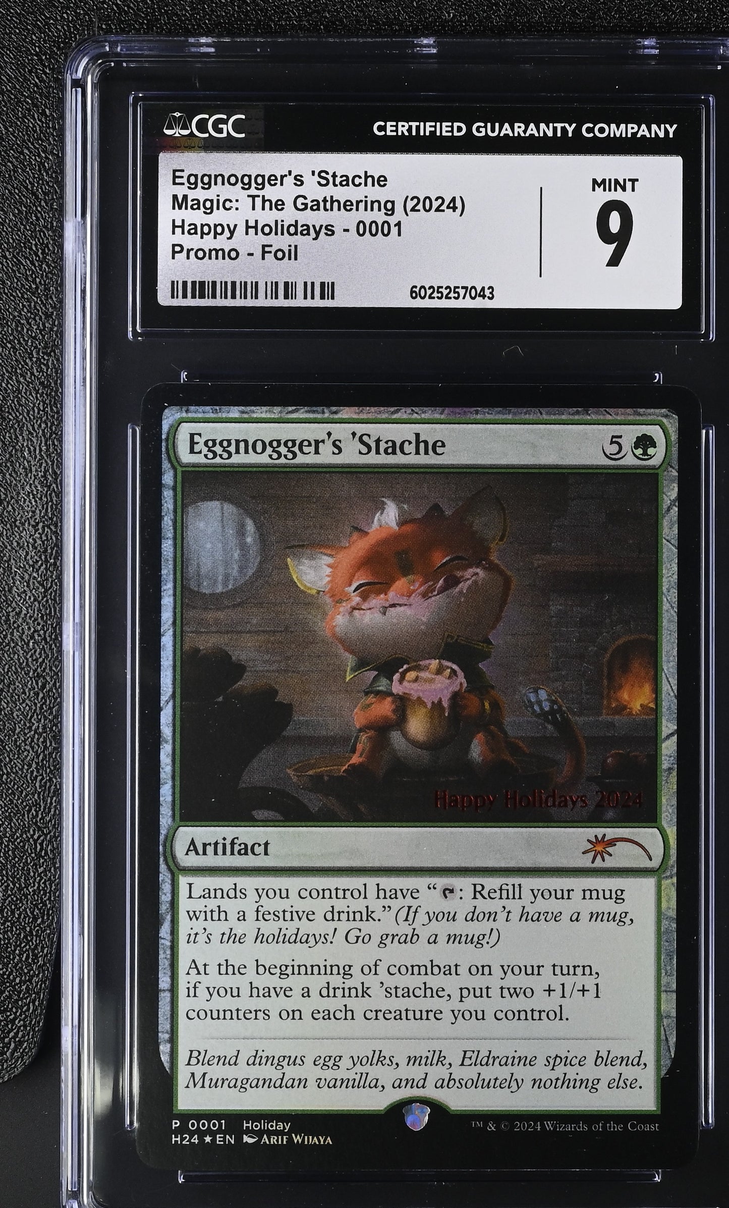 Magic MTG Eggnogger's 'Stache [Christmas Happy Holidays] CGC 9 Mint