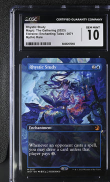 Magic MTG Rhystic Study 0071 (Anime Borderless) [WoE: ET] CGC 10 Gem Mint