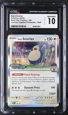 Pokemon Hop's Snorlax (184) [S&V: Journey Together] Black Star Promo CGC 10 Gem Mint