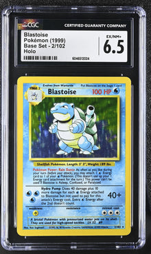 Pokemon Blastoise (2/102) [Base Set Unlimited] CGC 6.5 Ex/NM+